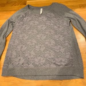 grey lace sweater